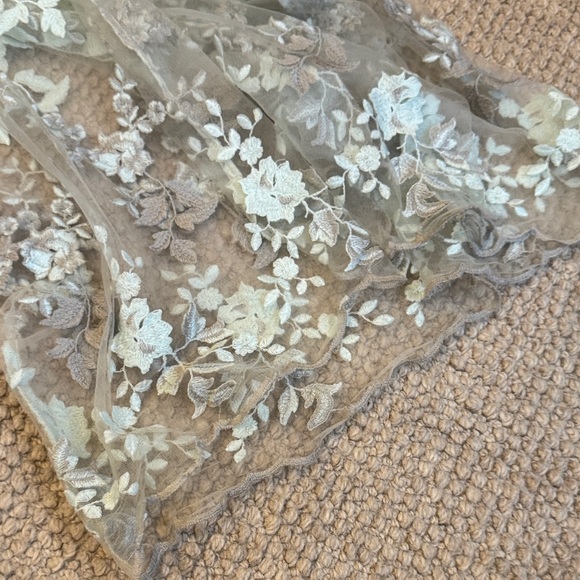 Wayf Floral Mesh Lace Embroidered Maxi Cocktail Dress - Picture 7 of 7